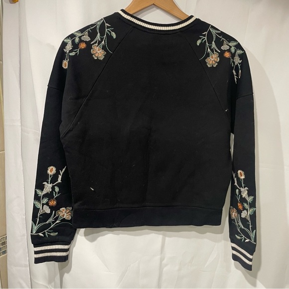 Maje Black and White embroidered Collar Sweatshirt - Picture 3 of 4